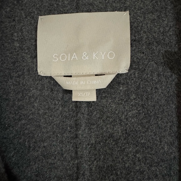 *SOLD*Soia & Kyo Wool Wrap Coat with Hoodie - Picture 6 of 8